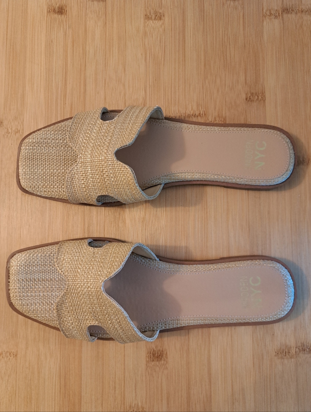 Madden NYC H-Band Style Sandal Slides In 'Raffia', Sz 10, NWOT - Picture 8 of 13